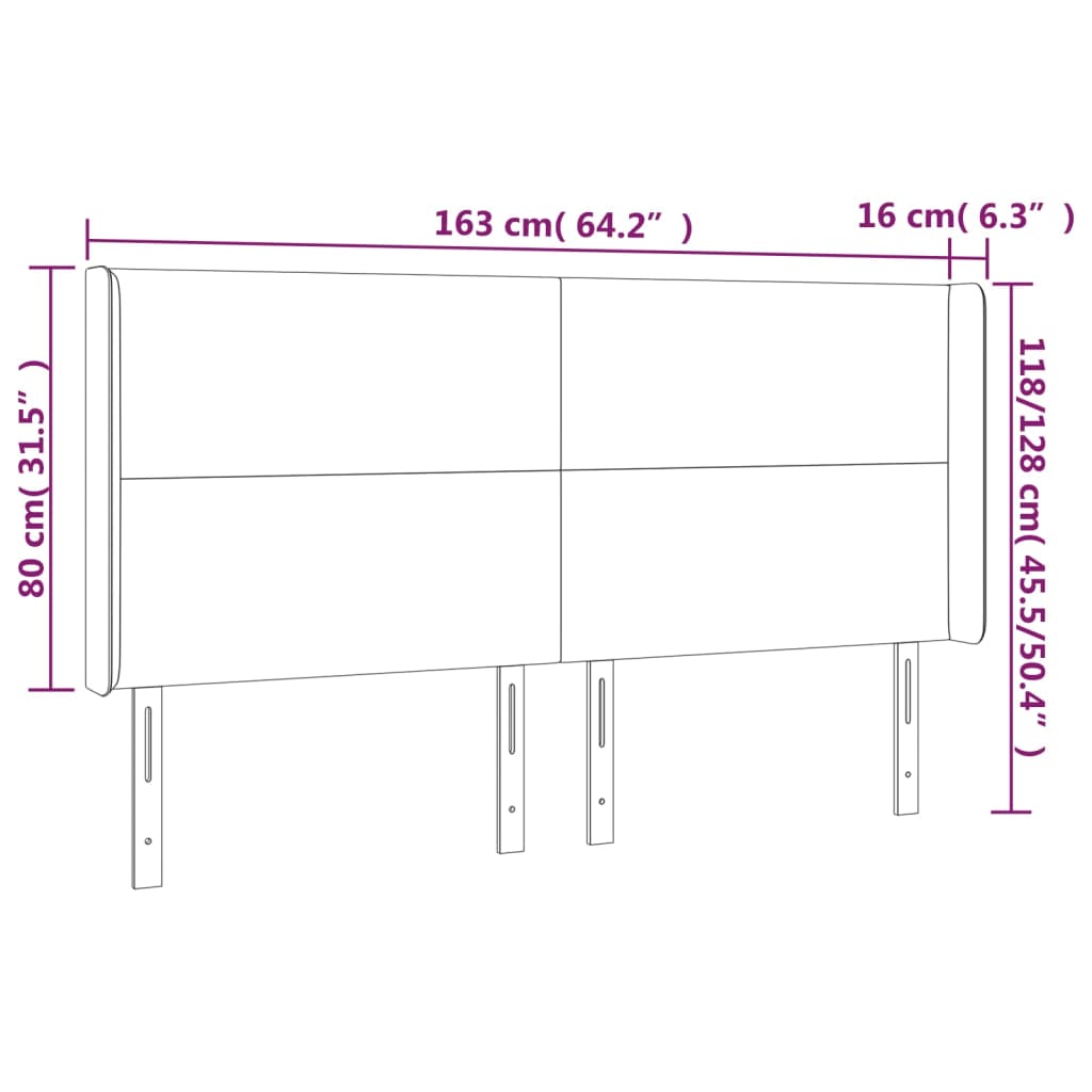 Kopfteil mit Ohren Creme 83x16x78/88 cm Kunstleder