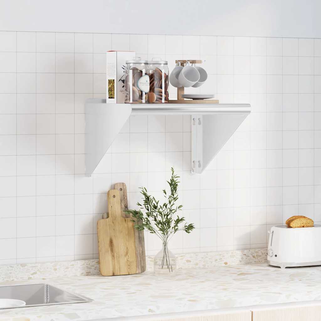 Wandregal 100x45x31 cm Silbern Edelstahl