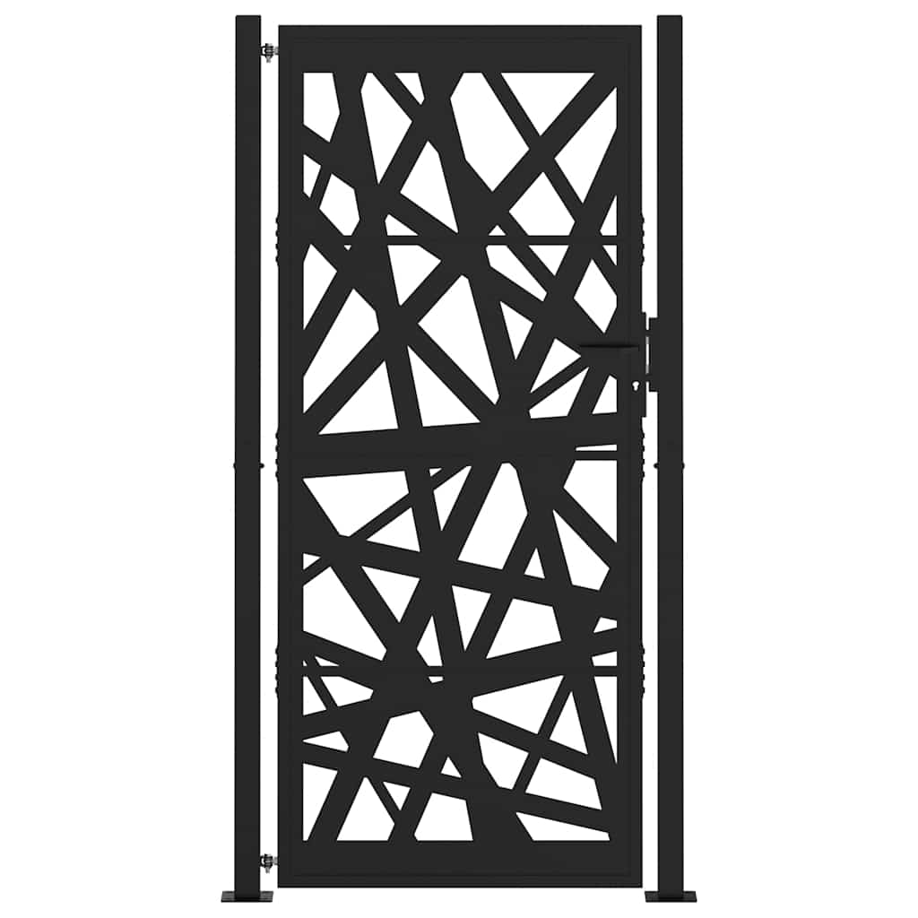 Gartentor Schwarz 100x100 cm Stahl Lichtdesign