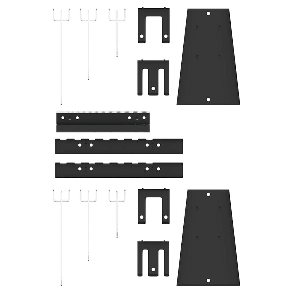 Werkzeugwandpaneel 2 pcs Grau 100 x 1 x 60 cm