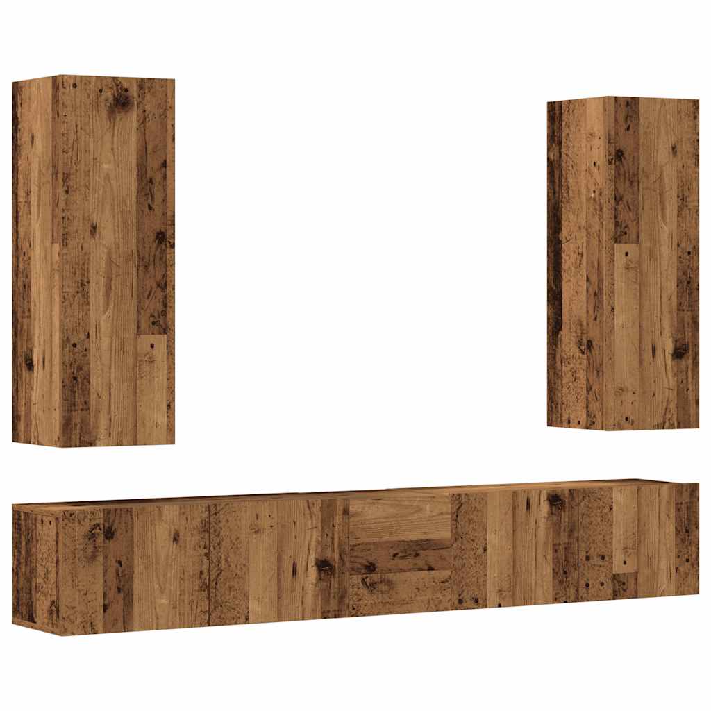 5-tlg. TV-Schrank-Set Weiß Holzwerkstoff