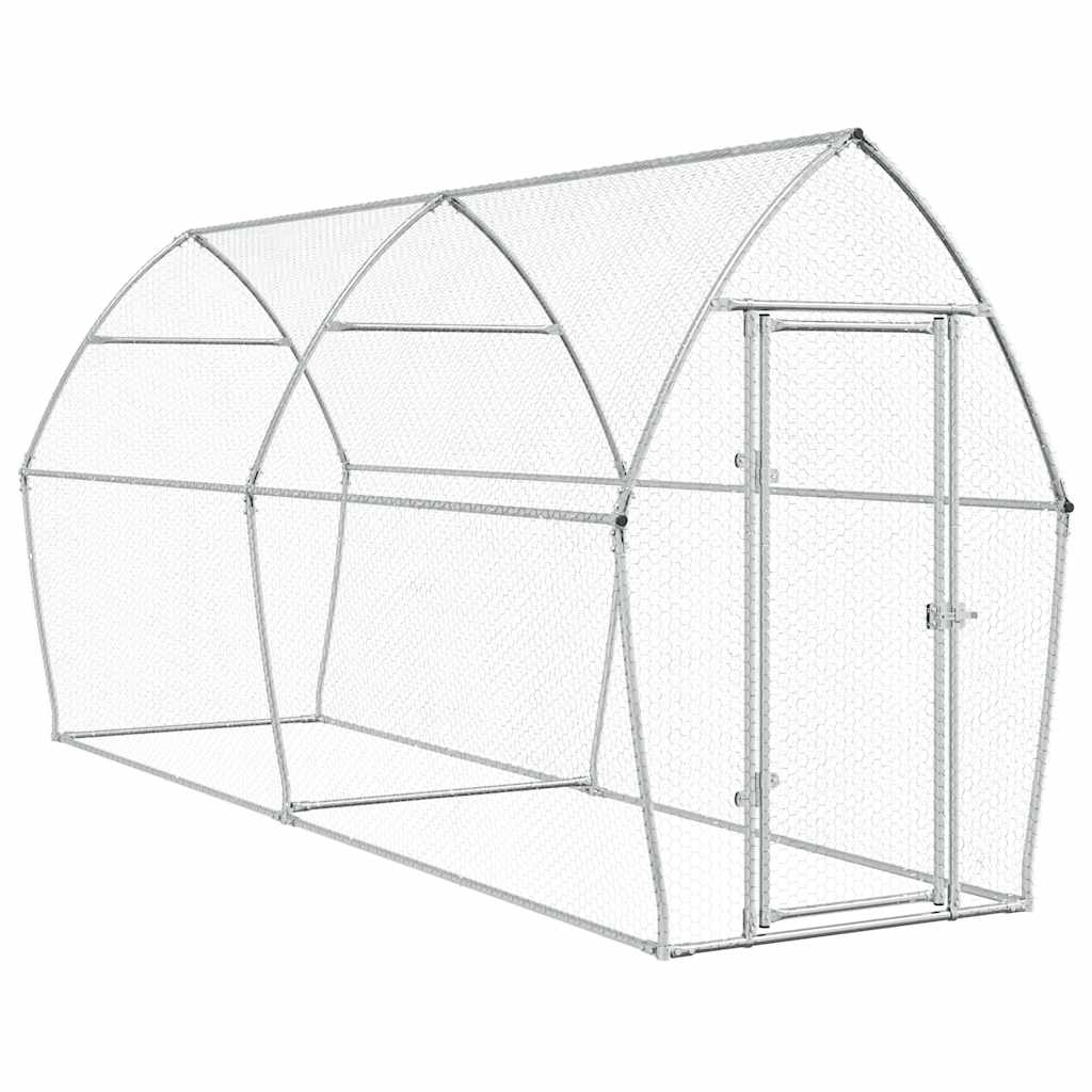 Hühnerkäfig Silbern 200x105x182 cm Verzinkter Stahl