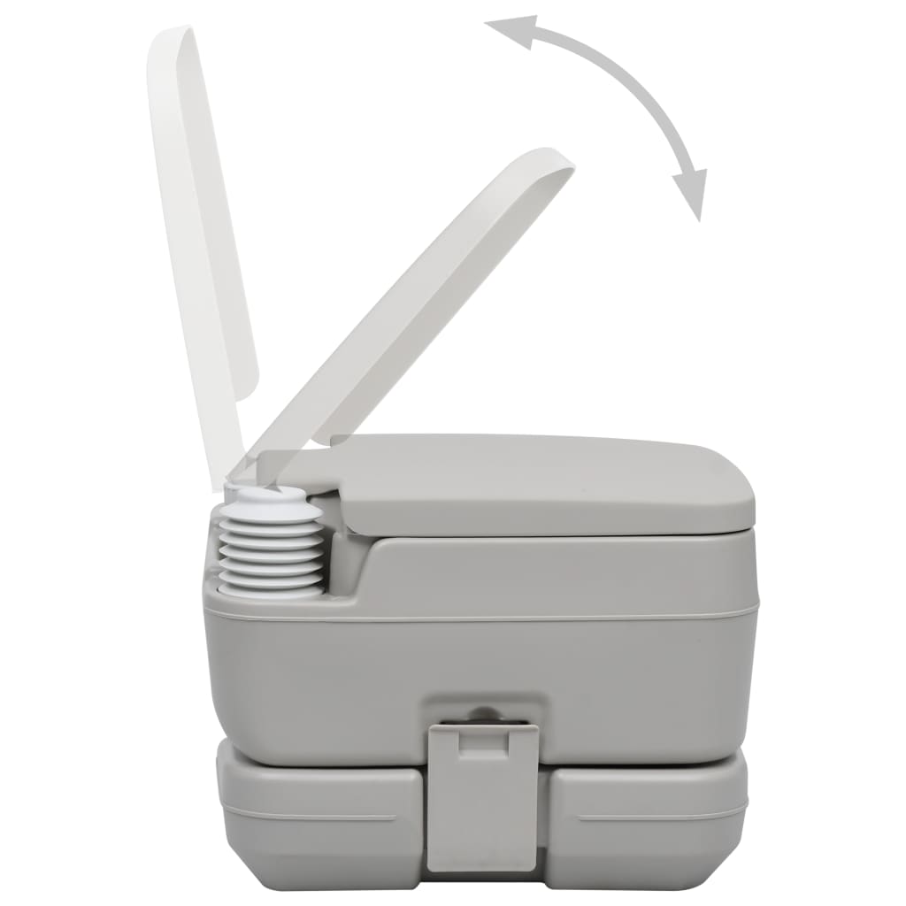 Camping-Toilette Grau und Weiß 41,5 x 36,5 x 30 cm Polyethylen