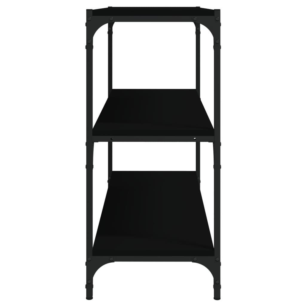 Bücherregal Schwarz 40x33x70,5 cm Holzwerkstoff und Stahl