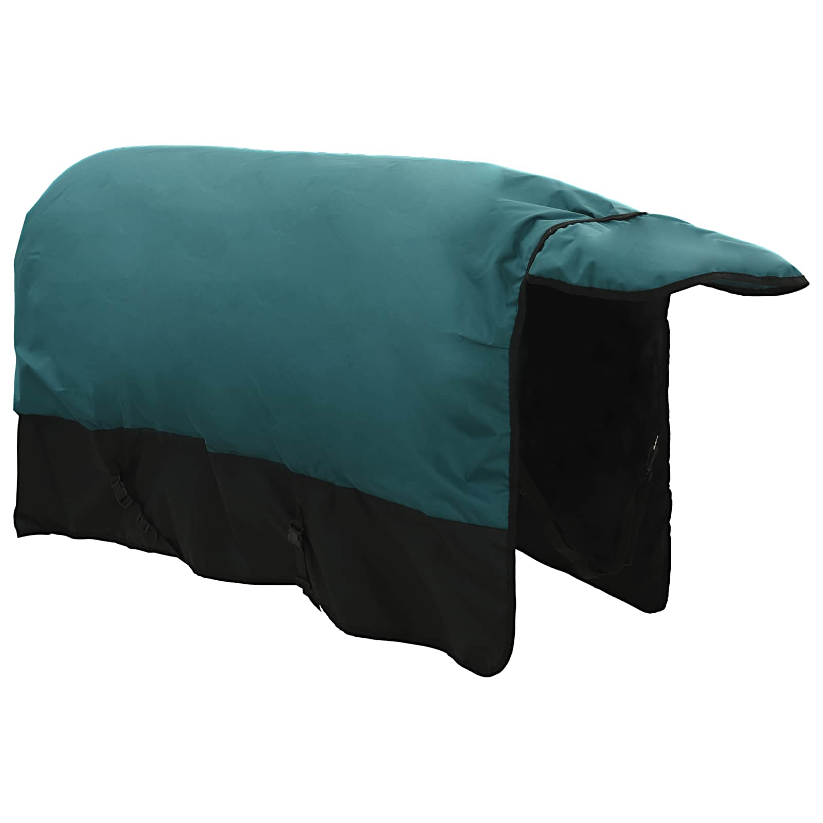 Pferdedecke Dunkelgrün und Schwarz 75 cm Polyester
