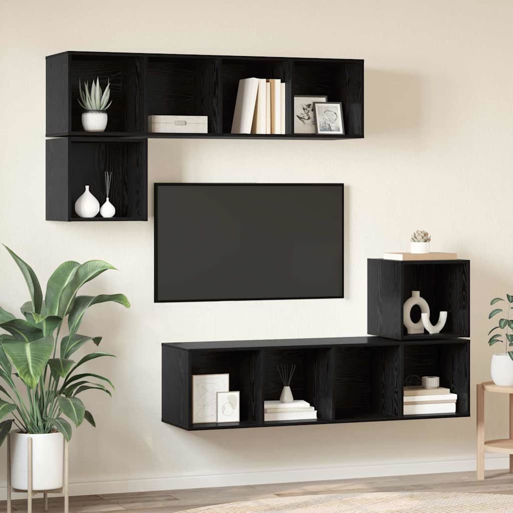 4-tlg. TV-Schrank-Set Weiß Holzwerkstoff