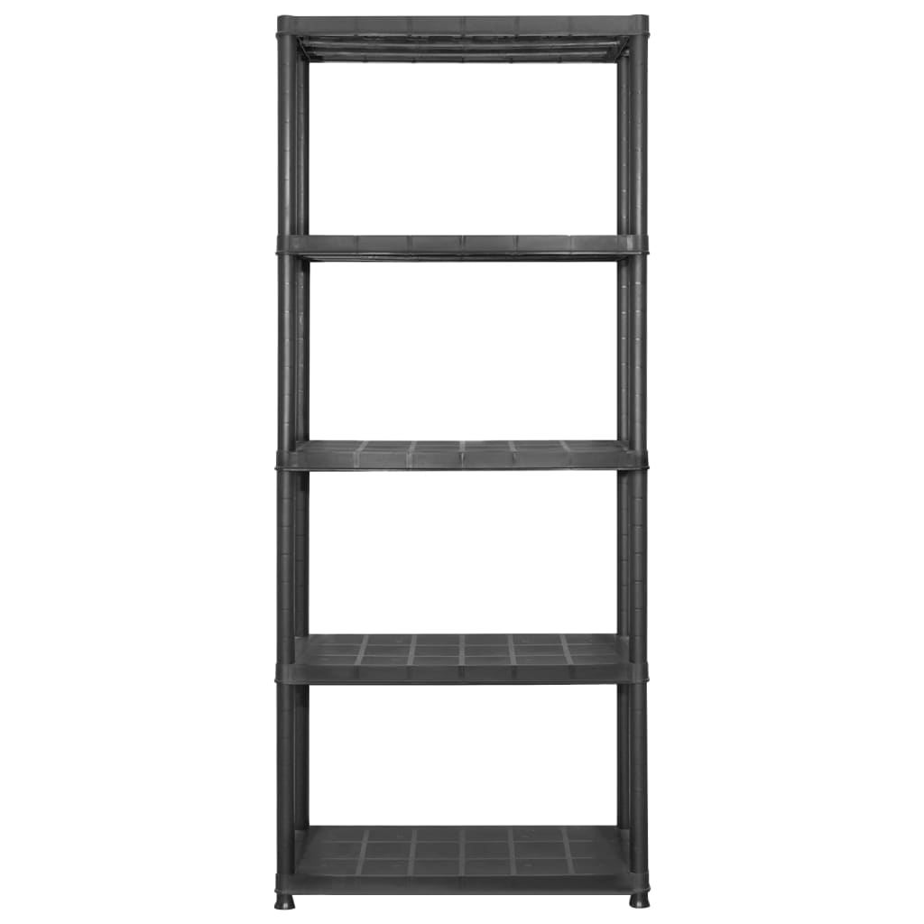 Lagerregal 4-Tier Schwarz 61x30,5x130 cm Kunststoff