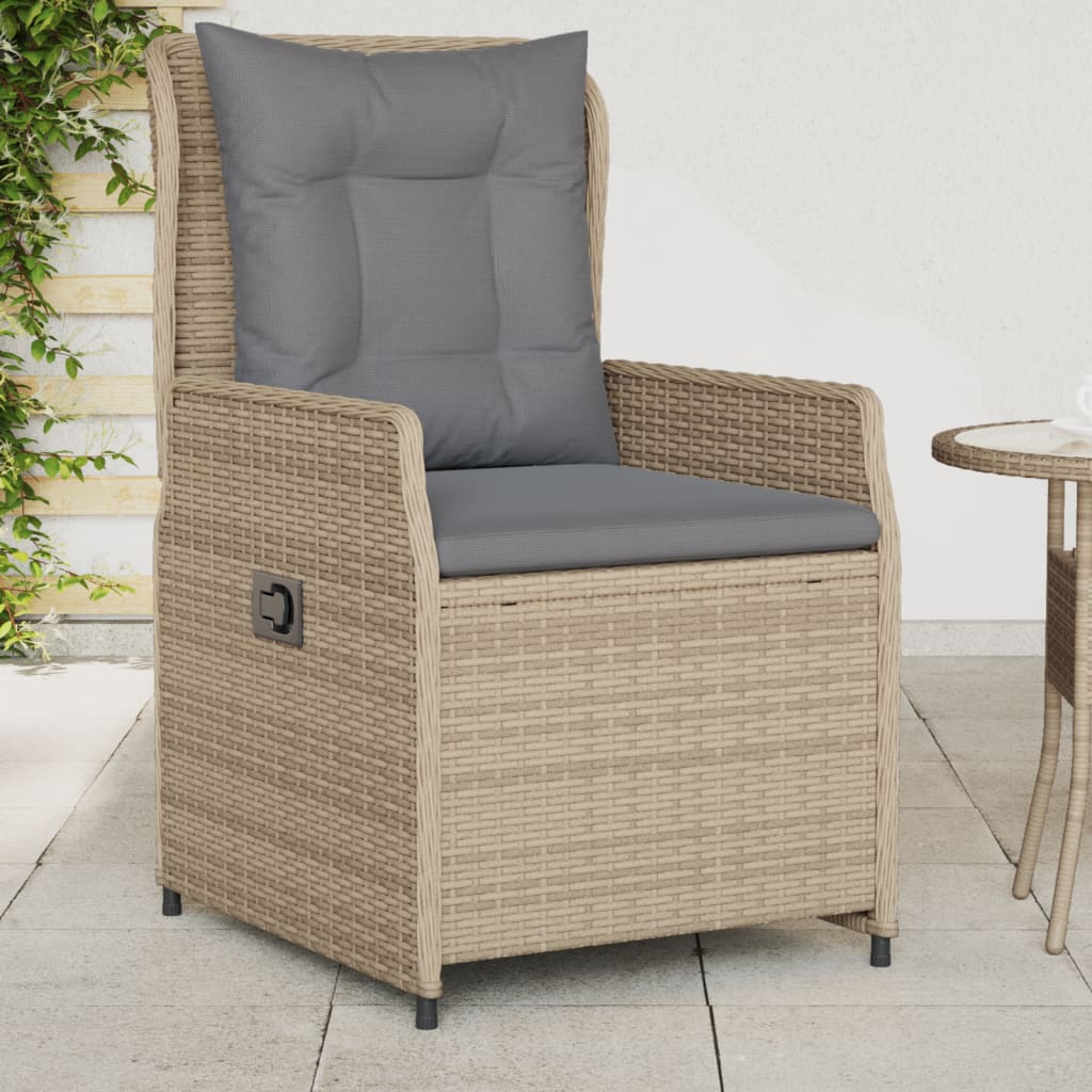 Gartensessel 2 Stk. Verstellbar Schwarz Poly Rattan