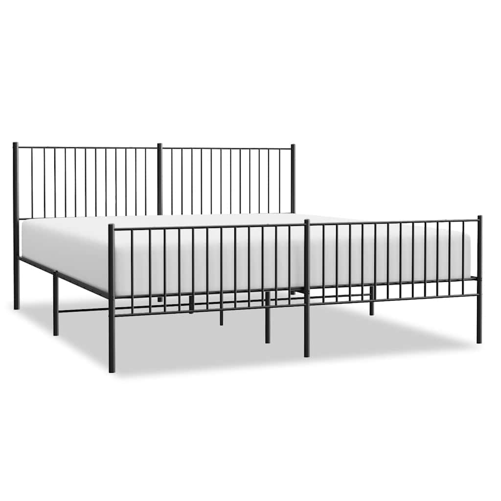 Bettgestell Metall Schwarz 75x190 cm