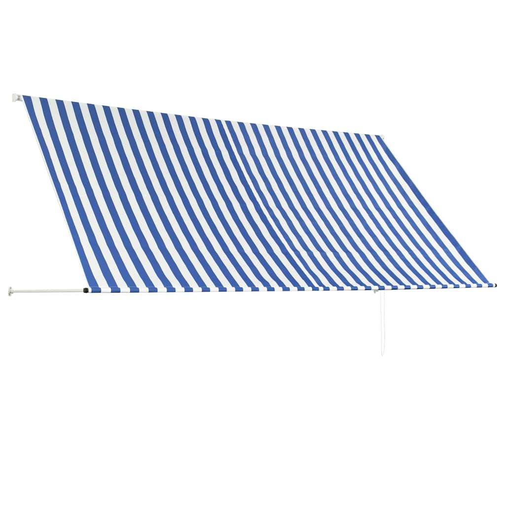 Einziehbare Markise 150×150 cm Blau und Weiß