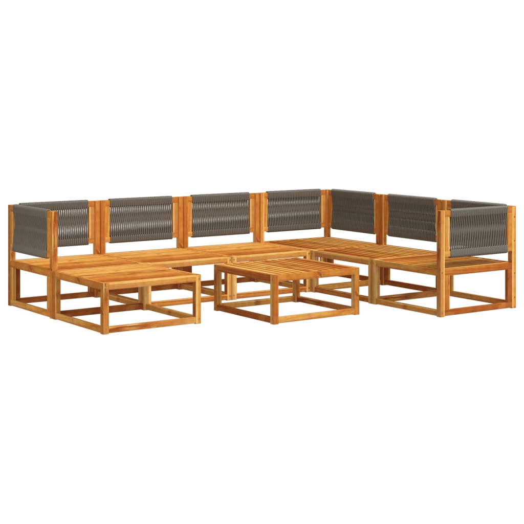 6-tlg. Gartensofa-Set mit Kissen Holz Akazie & Seil