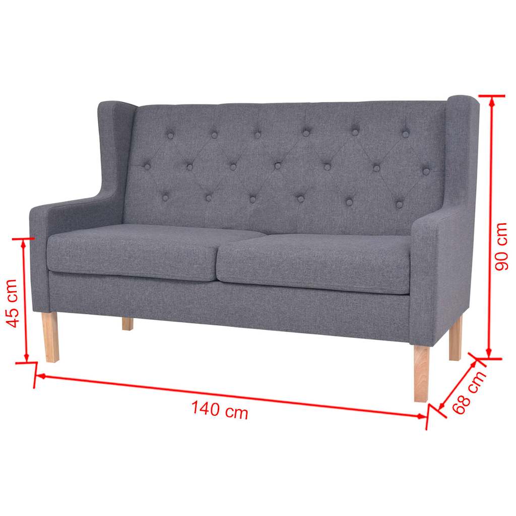2-Sitzer Sofa Stoff Cremeweiß
