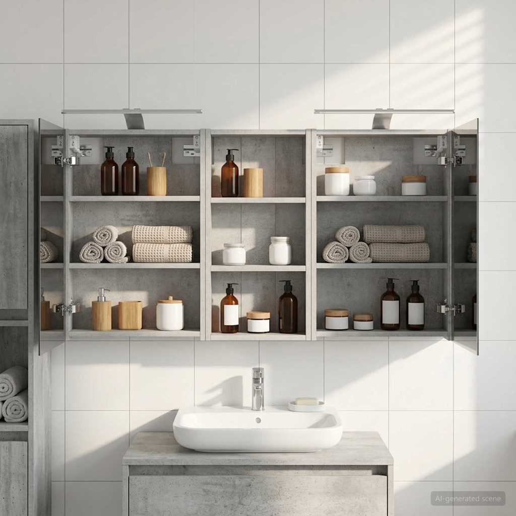 Badezimmerschrank-Set 3 pcs 80 x 10,5 x 50 cm Holzwerkstoff