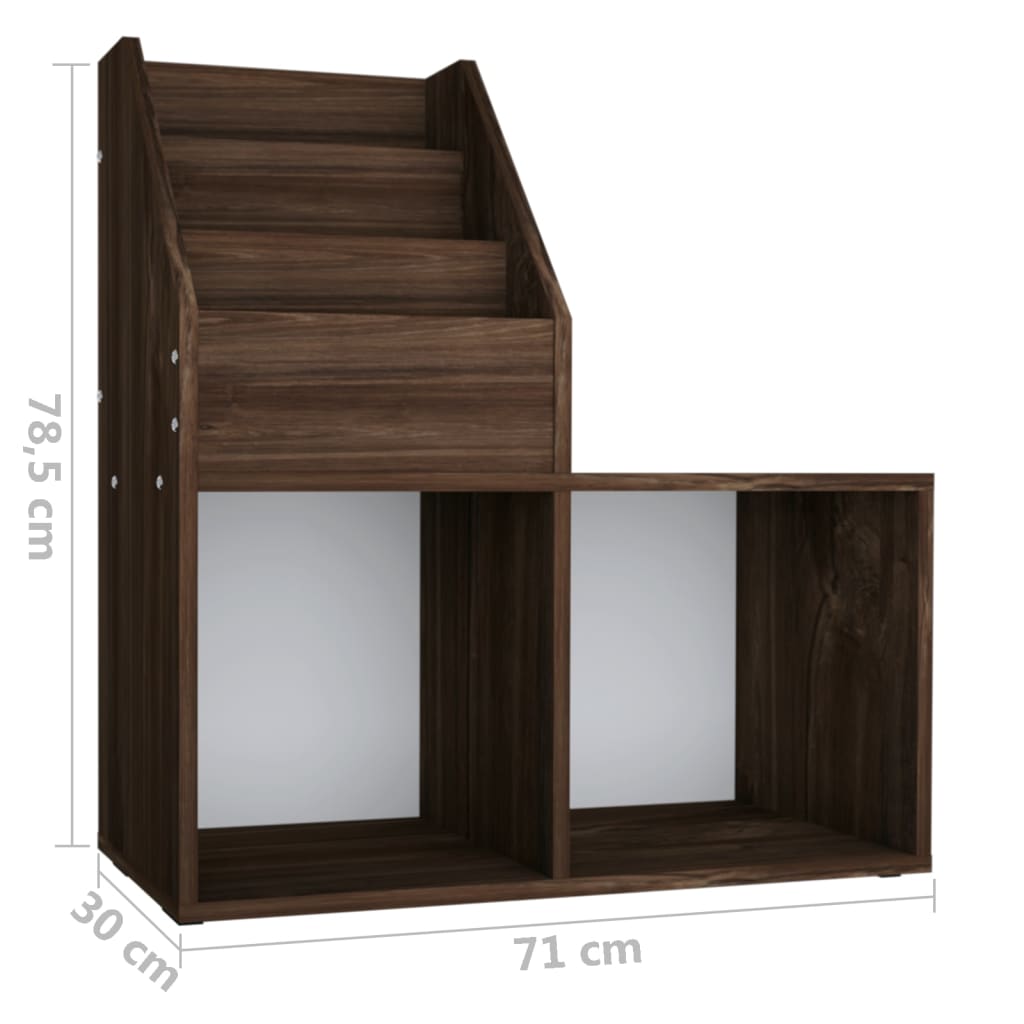 Kinder-Bücherregal Grau Sonoma-Eiche 71x30x78,5cm Holzwerkstoff