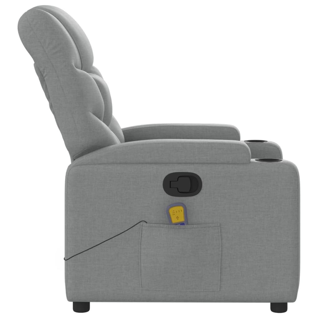 Massage-Relaxsessel, hellgrauer Stoff