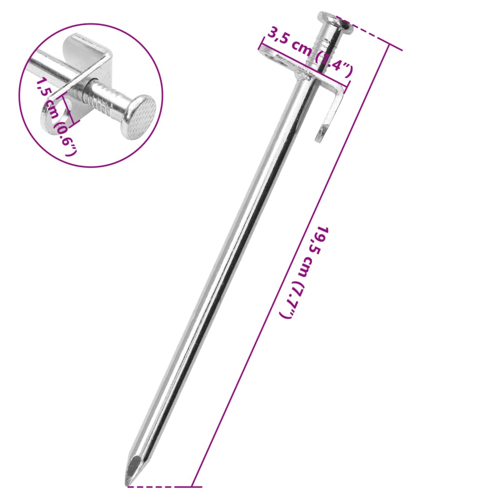 Zeltheringe 24 Stk. 30 cm 8 mm Verzinkter Stahl