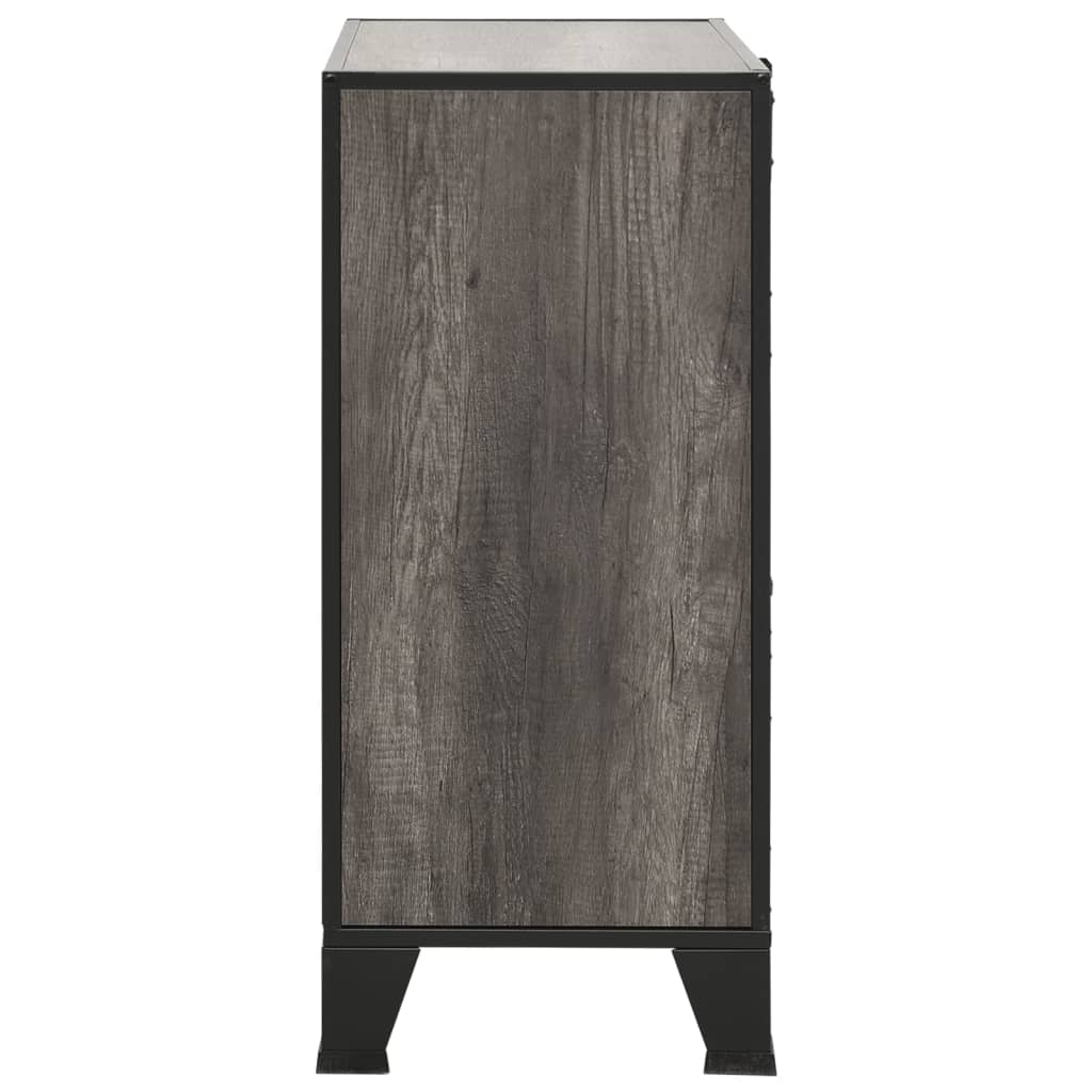 Lagerschränke 2 Stk. Rustikal Braun 72x36x82 cm Metall und MDF