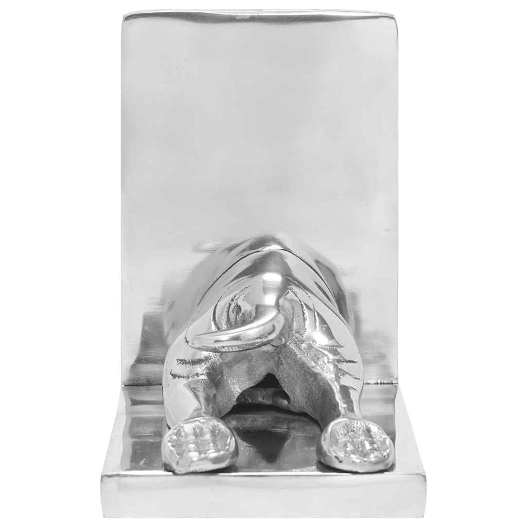 Buchstützen 2 pcs Silber 12 x 9 x 19 cm Aluminium