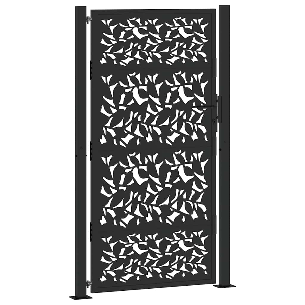 Gartentor Schwarz 100x100 cm Stahl Lichtdesign