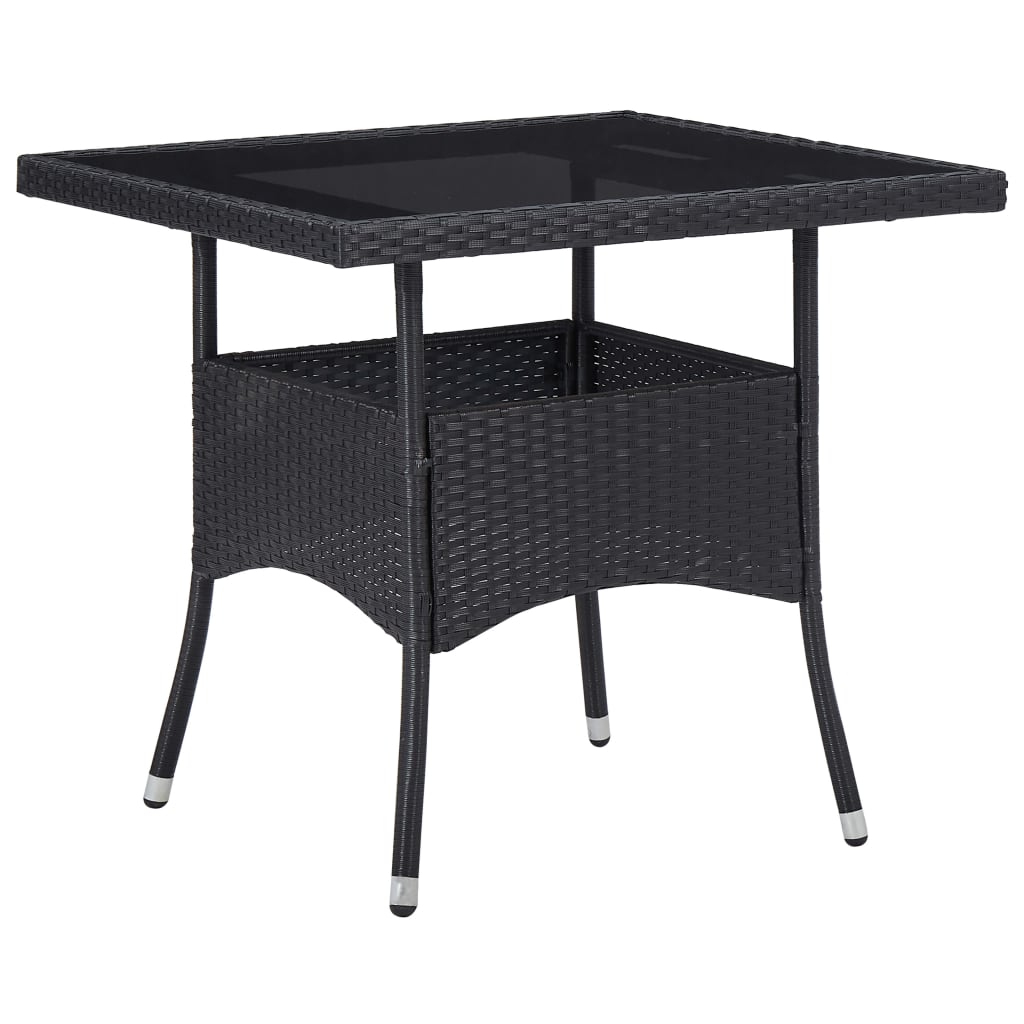 Garten-Esstisch Braun Poly Rattan
