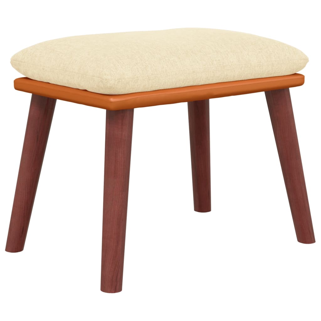 Fußhocker Hellgrau 45x29,5x35 cm Stoff und Kunstleder