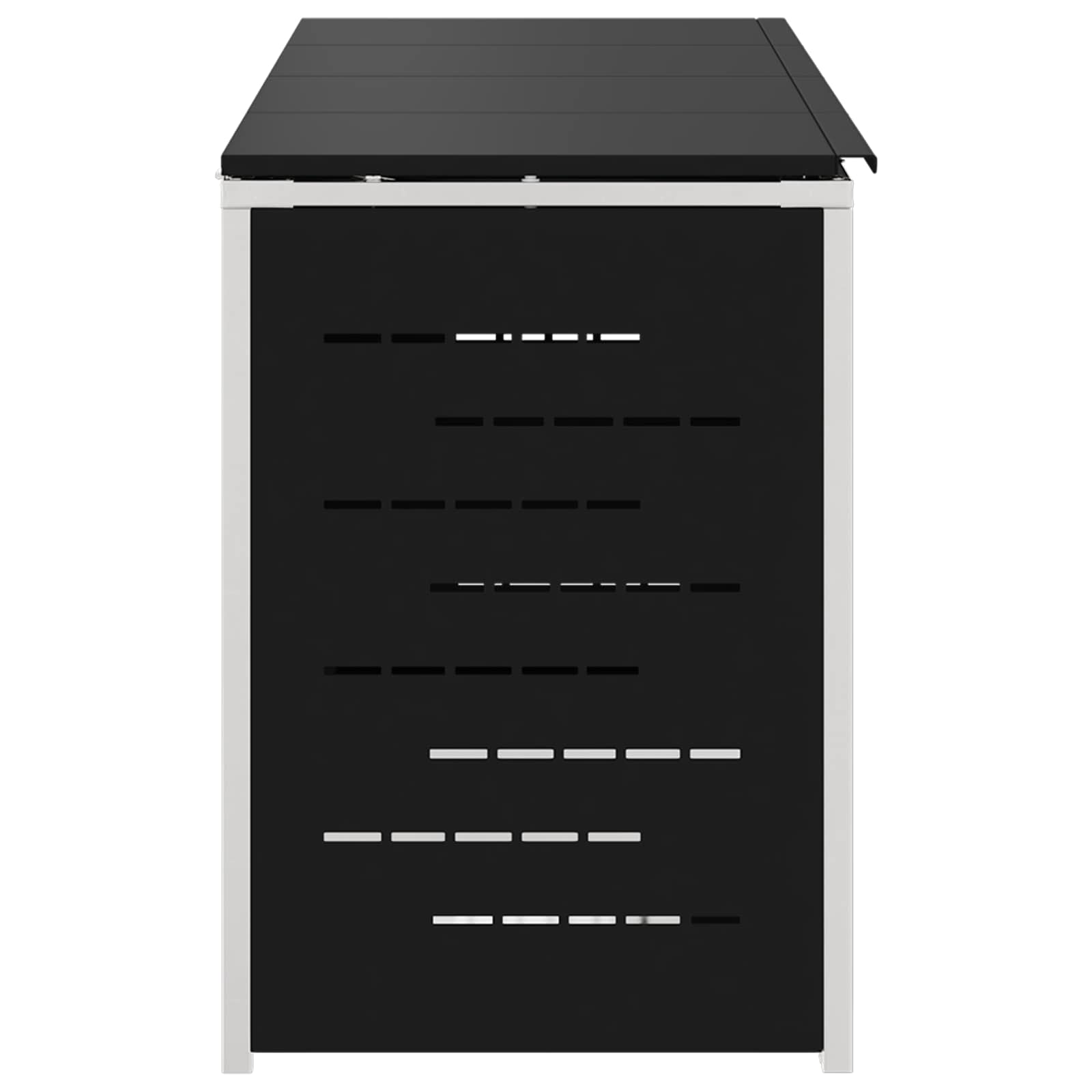 Mülltonnenbox for 2 Bins 240L Edelstahl Schwarz