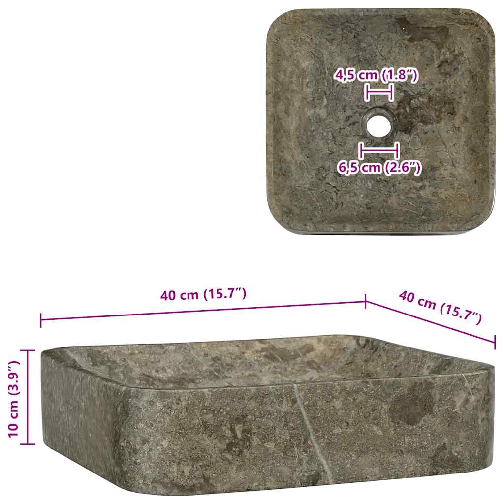 Waschbecken Creme 40x40x10 cm Marmor