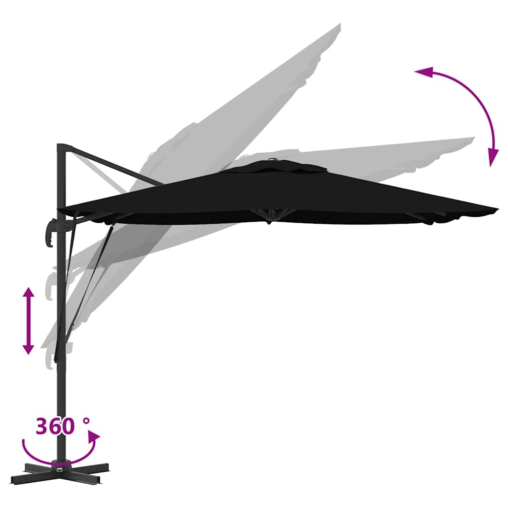 Roma Parasol Beige 286 x 284 x 265 cm Aluminium und Polyester