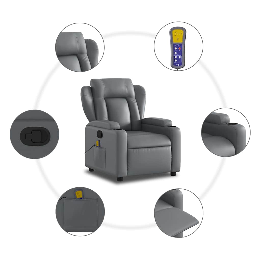 Massage-Relaxsessel, Kunstleder, Schwarz