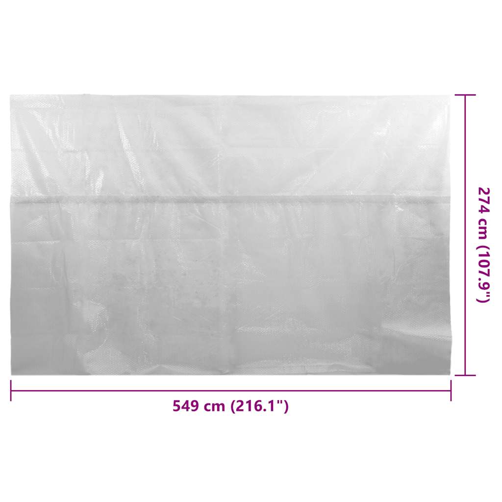 Solar Poolabdeckung 1000 x 500 cm 110 μm Quadratisch PE Schwarz