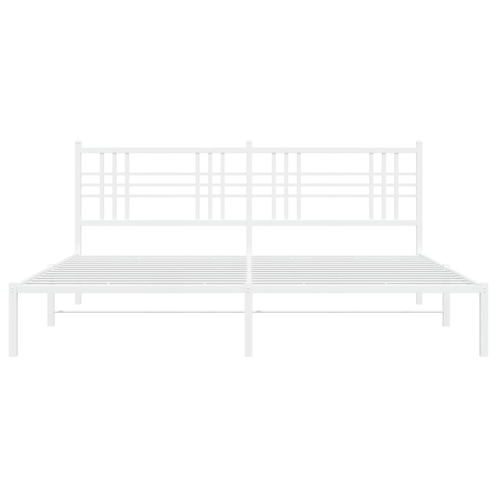 Bettgestell mit Kopf- und Fußteil Metall Schwarz 90x200 cm