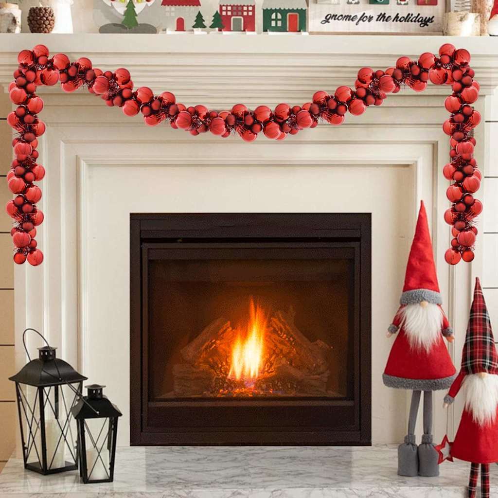 Weihnachtskugelgirlande Schwarz 186 cm Polystyrol