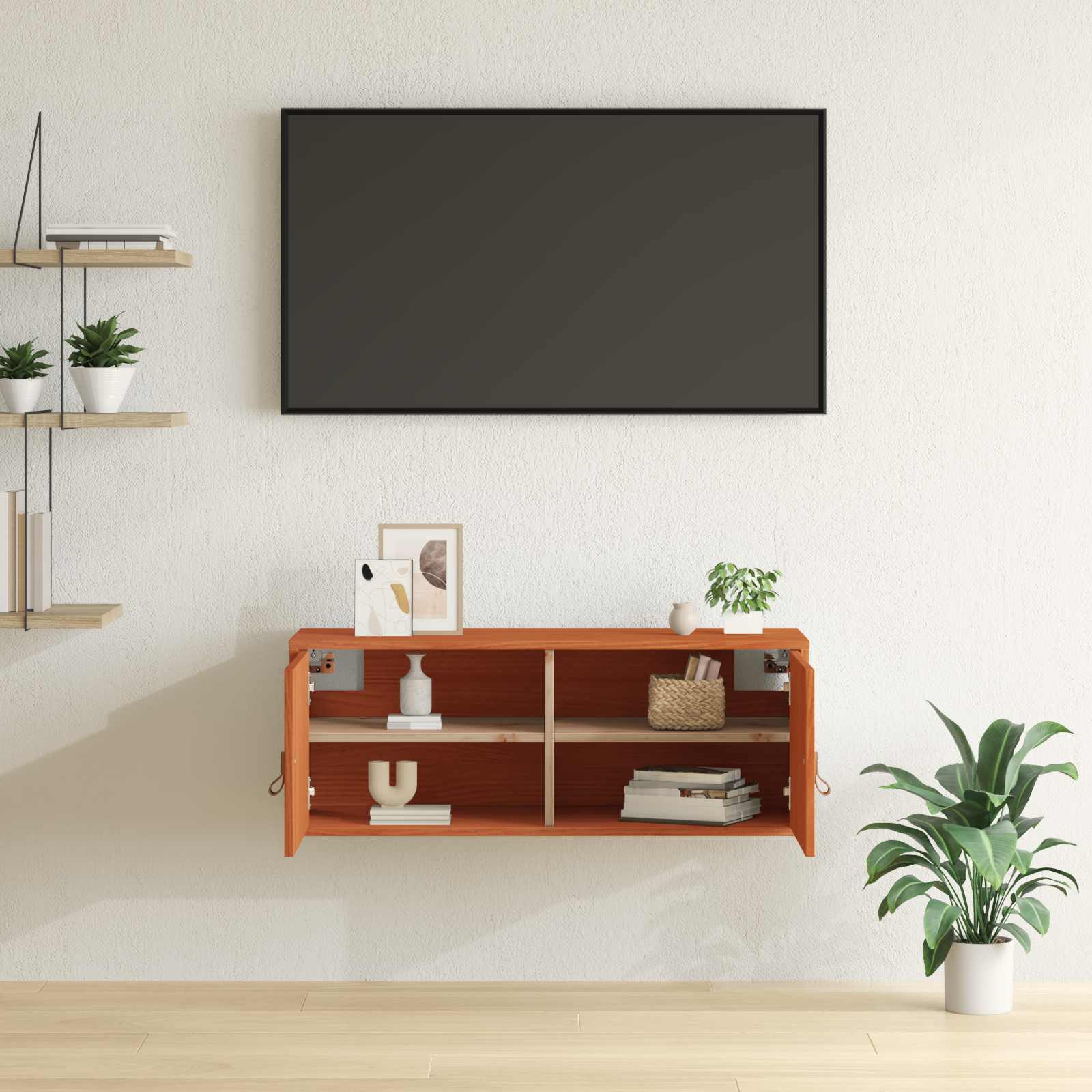 Wandschrank 80x30x30 cm Massivholz Kiefer