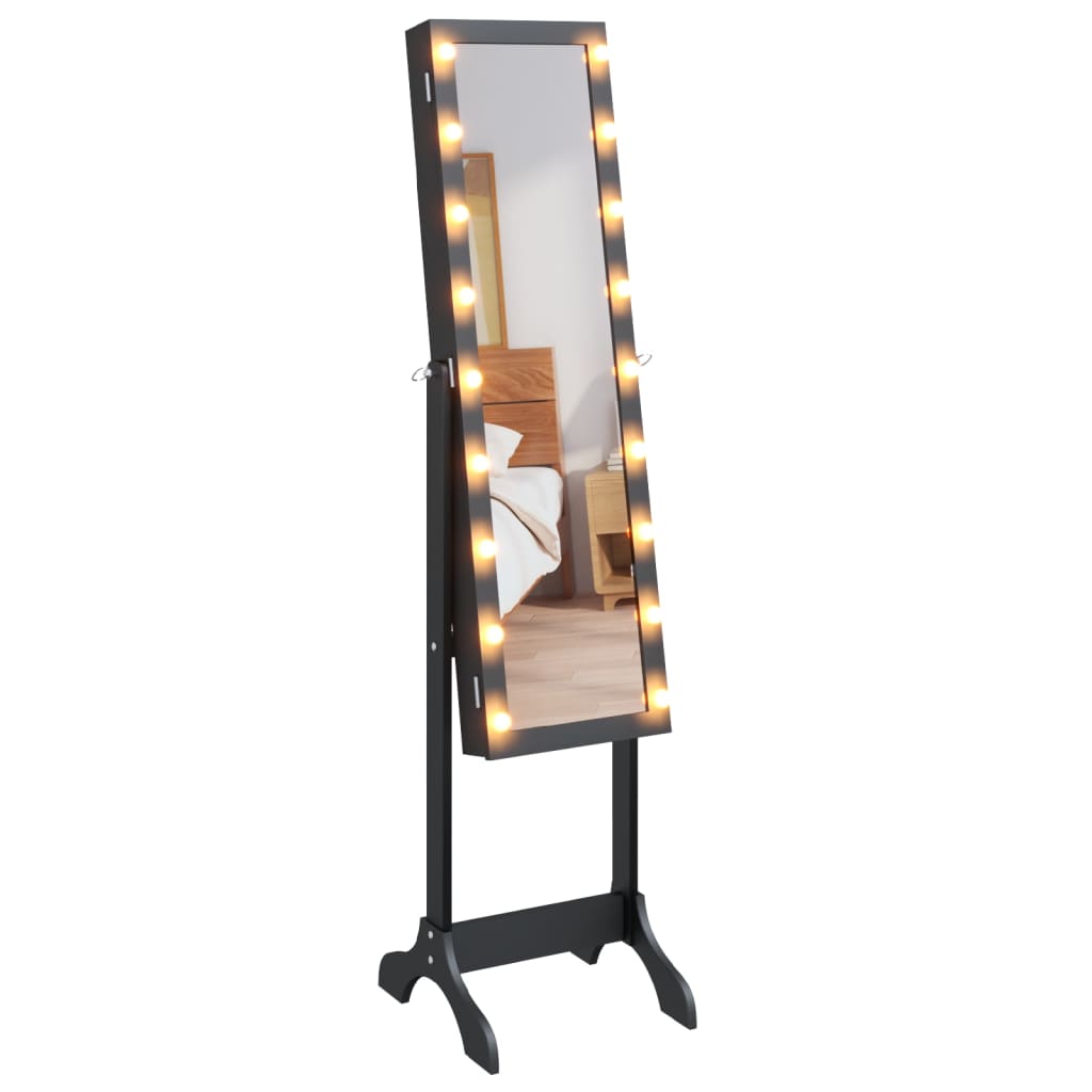 Standspiegel mit LED Weiß 34x37x146 cm