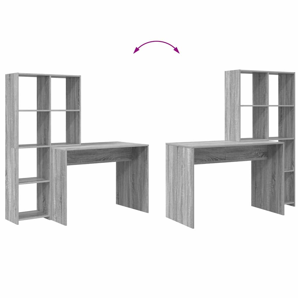 Schreibtisch mit Regal Weiß 138,5 x 55 x 143 cm Holzwerkstoff