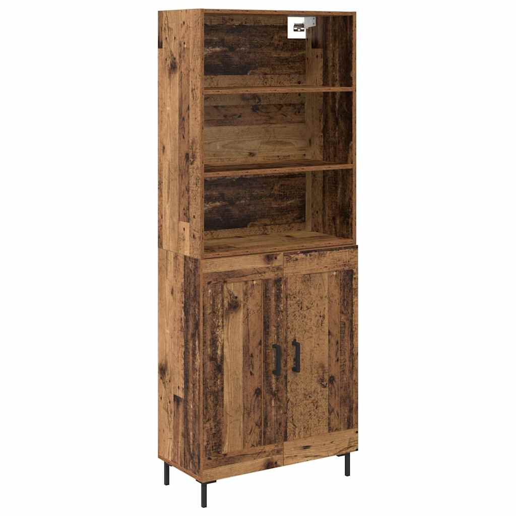 Highboard Hochglanz-Weiß 69,5x34x180 cm Holzwerkstoff