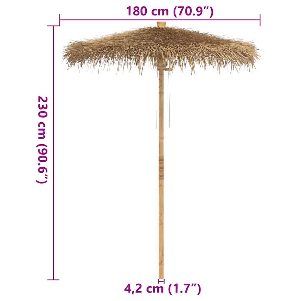 Tiki-Schirm mit Bananenblatt-Dach 150 cm Bambus