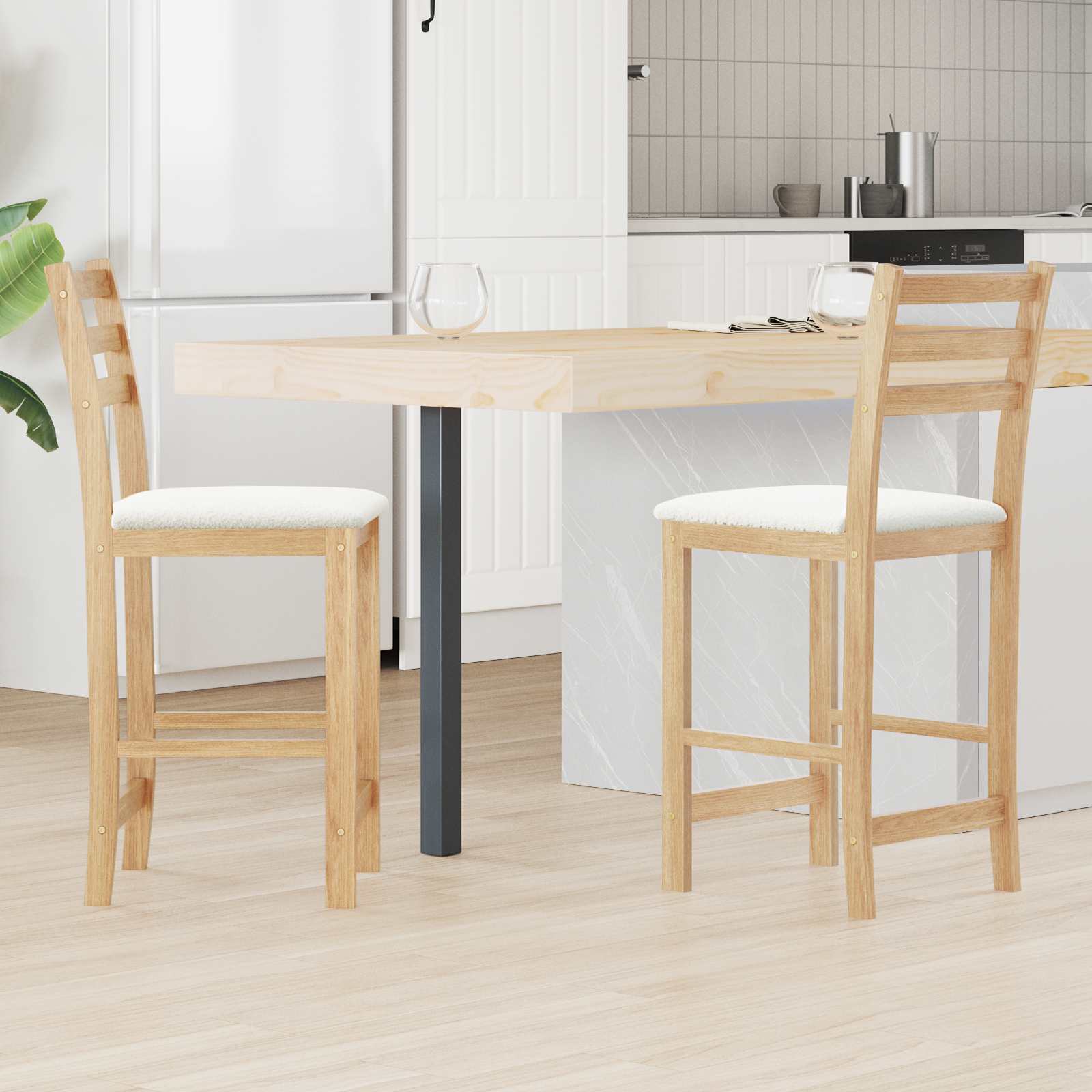Esszimmerstühle 2 pcs Hellbraun 40 x 47,5 x 99,5 cm
