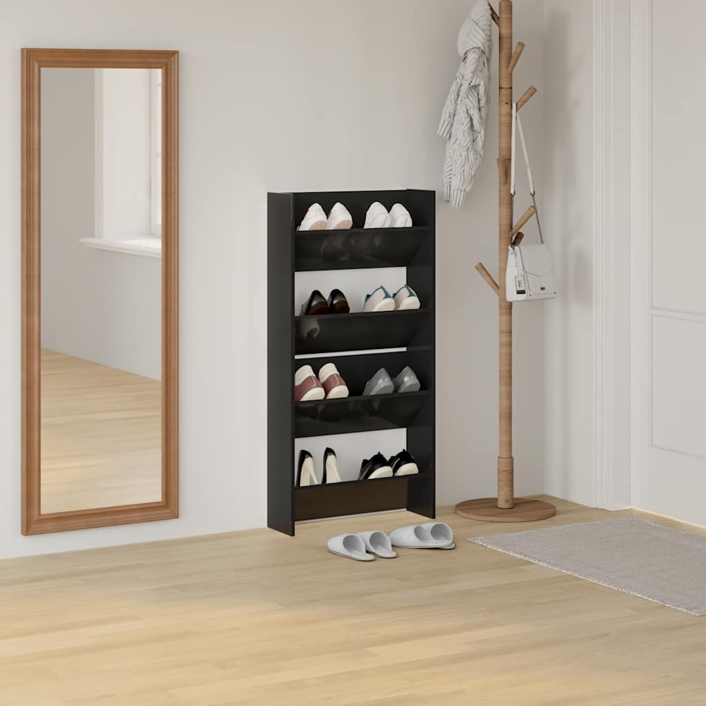 Wand-Schuhschränke 4 Stk. Weiß 60x18x60 cm Holzwerkstoff