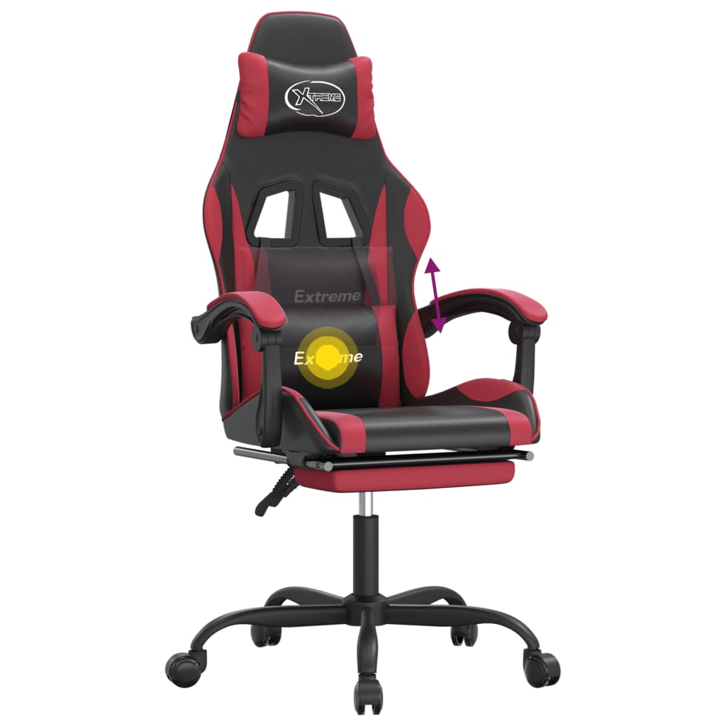 Gaming-Stuhl Drehbar Schwarz und Grün Kunstleder