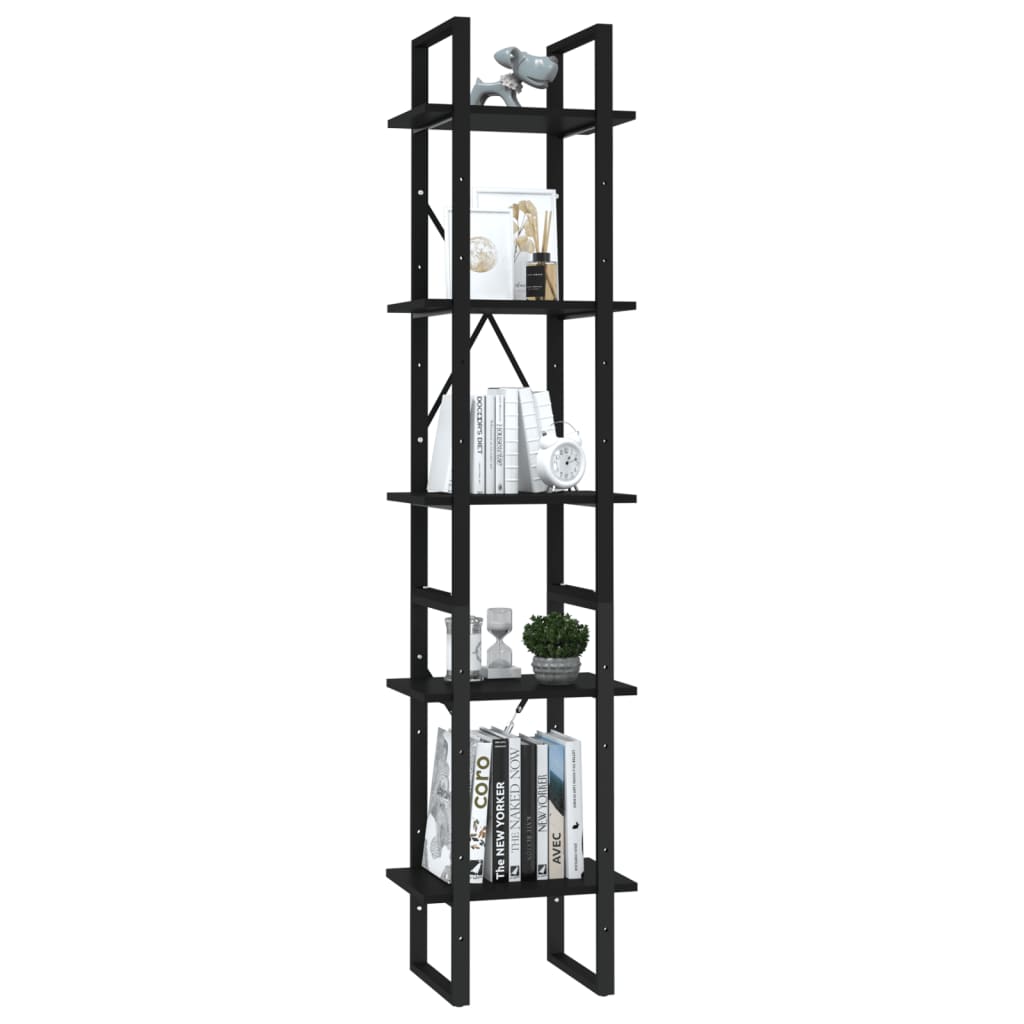 Bücherregal 5 Fächer Weiß 40x30x175 cm Holzwerkstoff