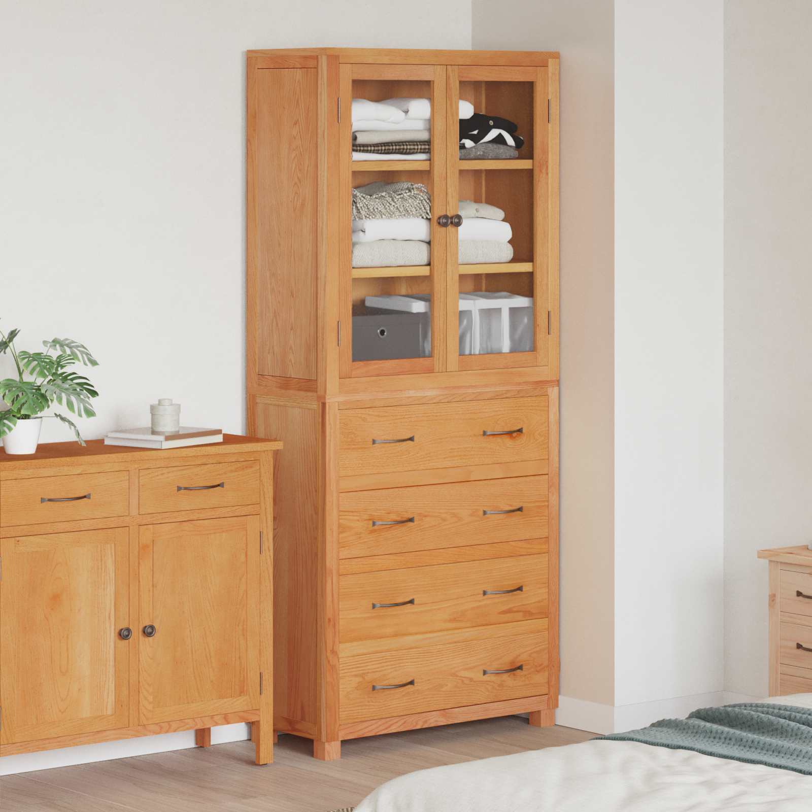 Aufbewahrungsmöbel-Set mit Regal 2 Stk. Natur 80 x 35 x 185 cm