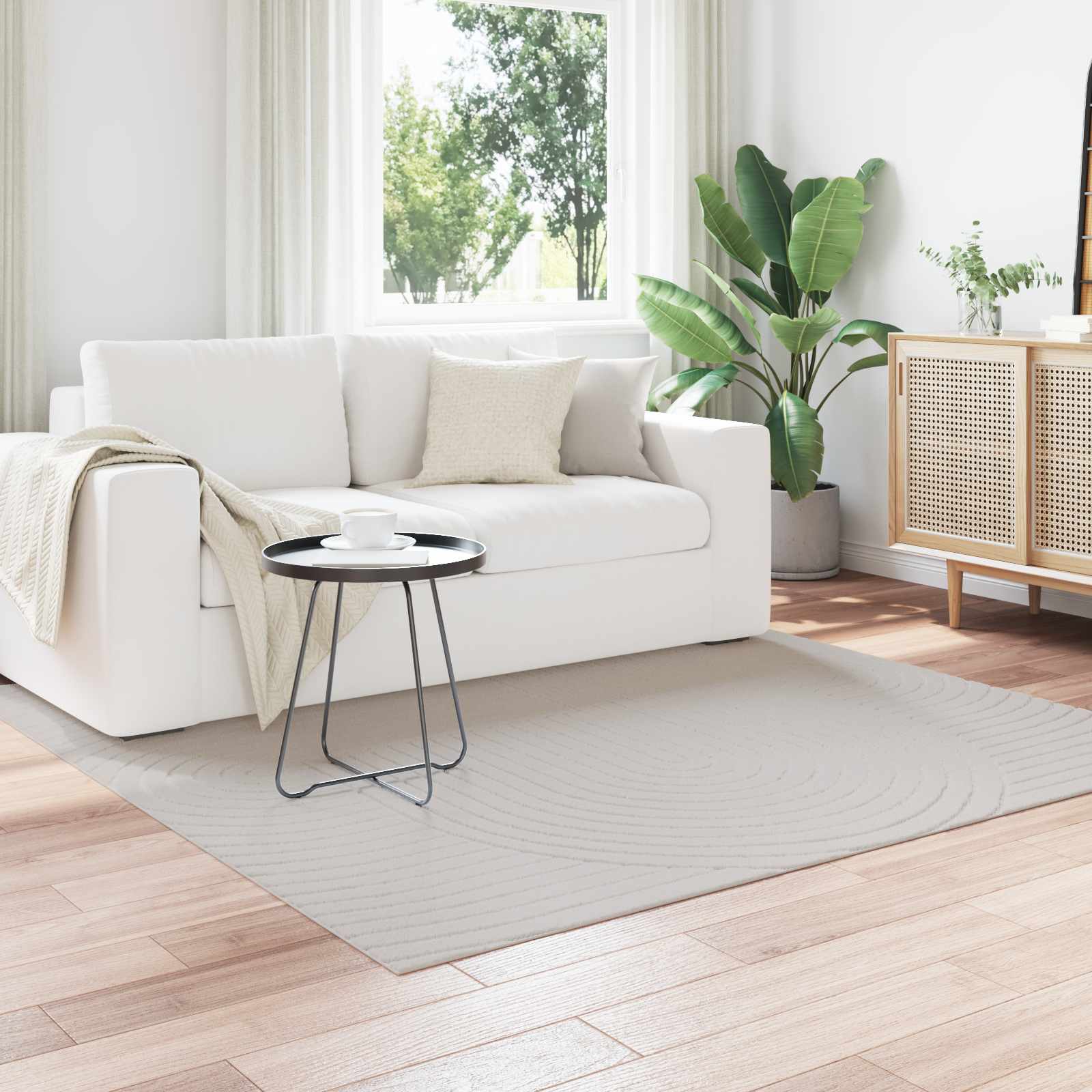Bereichsteppiche Rechtwinklig SIROLO Creme 150 x 80 cm