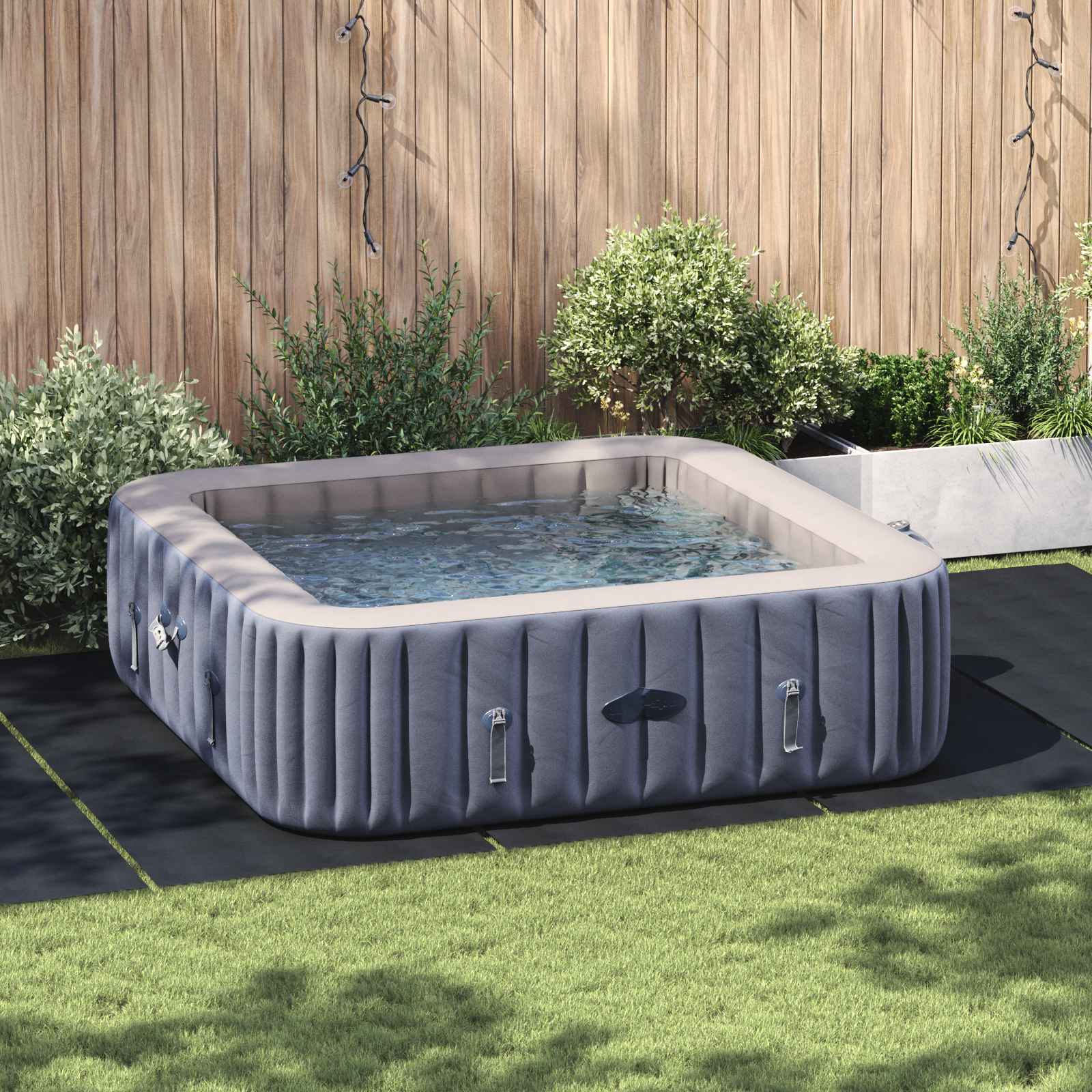 Bodenfolie für Pools Schwarz 300 x 220 x 0,1 cm Vliesstoff