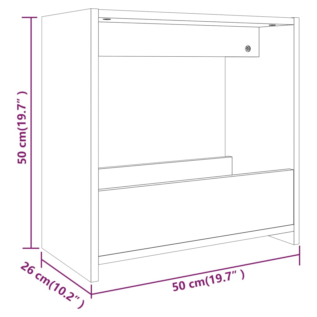 Beistelltisch Weiß 50x26x50 cm Holzwerkstoff