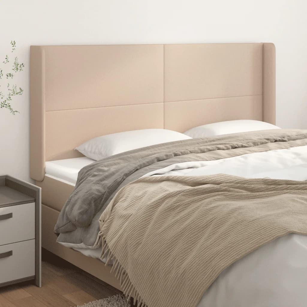 Kopfteil mit Ohren Creme 83x16x78/88 cm Kunstleder