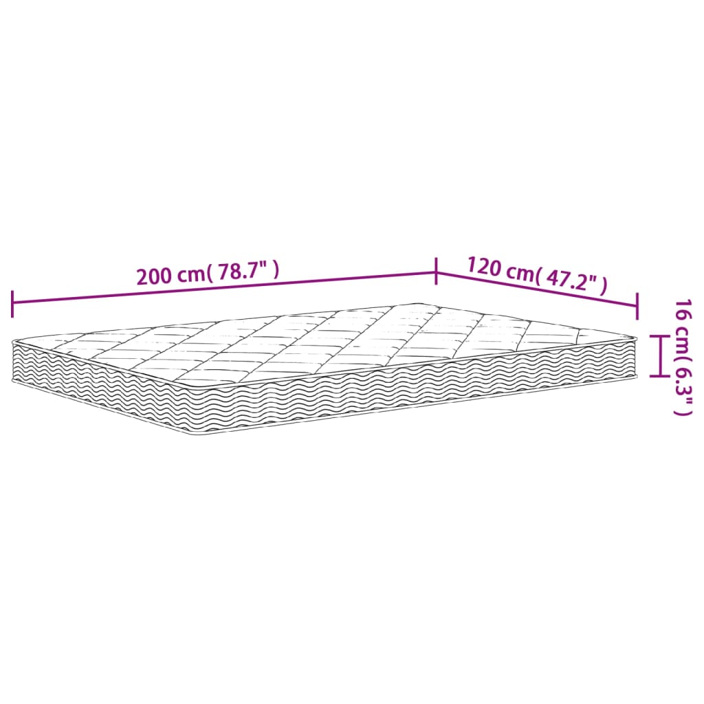 Schaumstoffmatratze für Kind Mittelweich 80 x 160 cm 16 cm Weiß