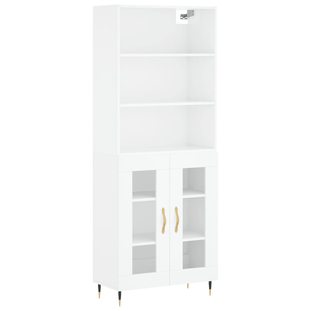 Highboard Betongrau 69,5x34x180 cm Holzwerkstoff