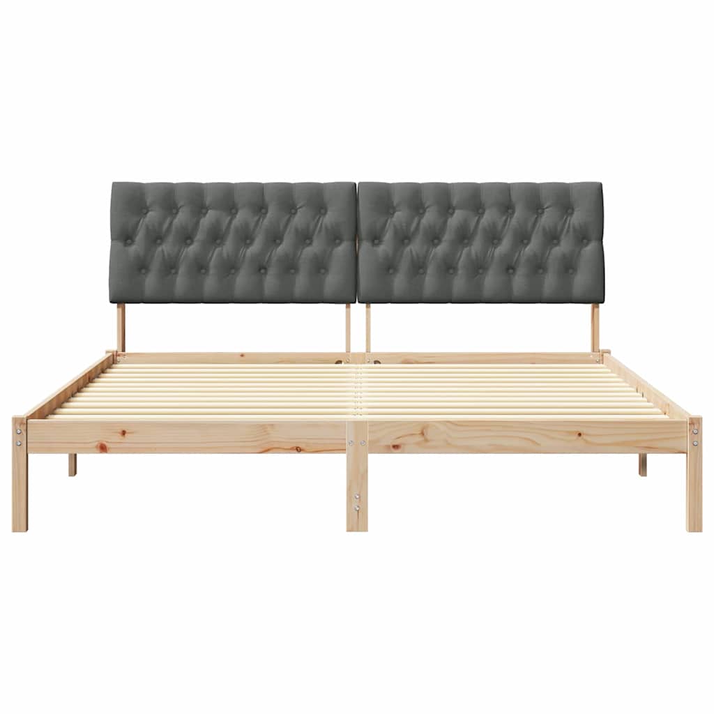 Bettgestell mit gepolstertem Kopfteil Braun 200 x 200 cm