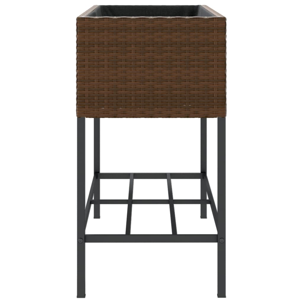Hochbeete mit Ablage 2 Stk. Schwarz 70x28x70 cm Poly Rattan